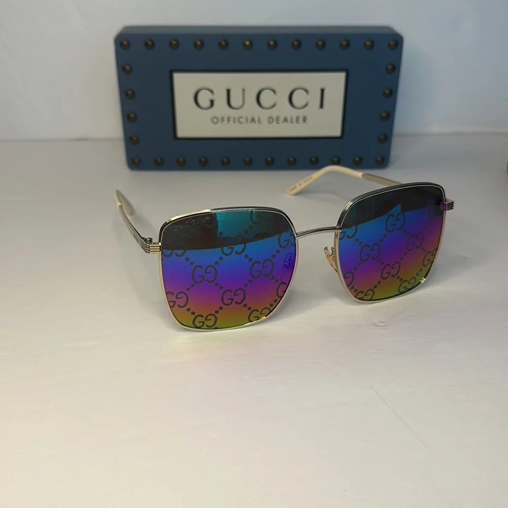 Authentic New - GUCCI Multicolor Square Ladies Sunglasses GG0802S 004 57
